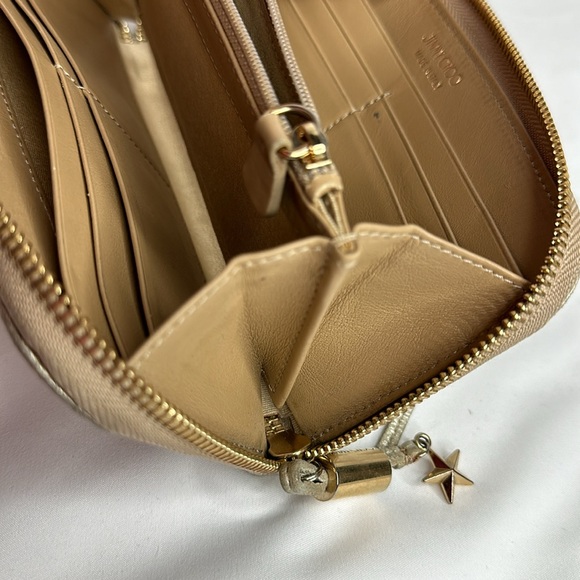 JIMMY CHOO FILIPA Star-embossed Leather Wallet GOLD Leather Signat… - Picture 10 of 17